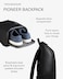 Troubadour Pioneer Backpack Premium Vegan &amp; Waterproof Material 17" Laptop Pocket Ergonomic Comfort Straps Retractable Bottle Holders Ventilated Shoe Compartment Black