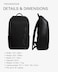 Troubadour Pioneer Backpack Premium Vegan &amp; Waterproof Material 17" Laptop Pocket Ergonomic Comfort Straps Retractable Bottle Holders Ventilated Shoe Compartment Black