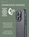 Mujjo Shield for iPhone 15 Pro: Upgraded Impact Protection - Military-Grade, European Leather, MagSafe-Compatible, Sustainable Design (Steel Blue)