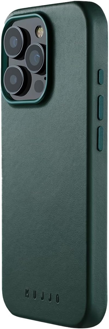 Mujjo Premium Leather Case for iPhone 16 Pro - Livid Green   MagSafe Compatible, Slim &amp; Stylish European Leather Design, Enhanced Camera &amp; Screen Protection, Sustainable Materials