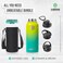 Zahive Stainless Steel Water Bottle 1l with 3 Lids &amp; Bag - Insulated Water Bottle with Straw - 1000ml Double Wall Thermos Flask for Travel Hot Cold Drinks, Sports, Gym, Leak Proof (32oz, Yellow Green)