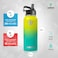 Zahive Stainless Steel Water Bottle 1l with 3 Lids &amp; Bag - Insulated Water Bottle with Straw - 1000ml Double Wall Thermos Flask for Travel Hot Cold Drinks, Sports, Gym, Leak Proof (32oz, Yellow Green)
