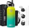Zahive Stainless Steel Water Bottle 1l with 3 Lids &amp; Bag - Insulated Water Bottle with Straw - 1000ml Double Wall Thermos Flask for Travel Hot Cold Drinks, Sports, Gym, Leak Proof (32oz, Yellow Green)