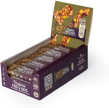 Veloforte Oat Bar - Figs &amp; Oats - 9 count x 35g - 136 Calories - Wellness Bar, Snack Bar, Healthy Gut, High Fibres, Vegan, Gluten Free, No Added Sugar