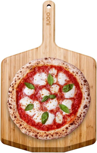 Ooni 12" Bamboo Pizza Peel - Lightweight Smooth Pizza Paddle And Serving Board Outdoor Pizza Oven Accessories