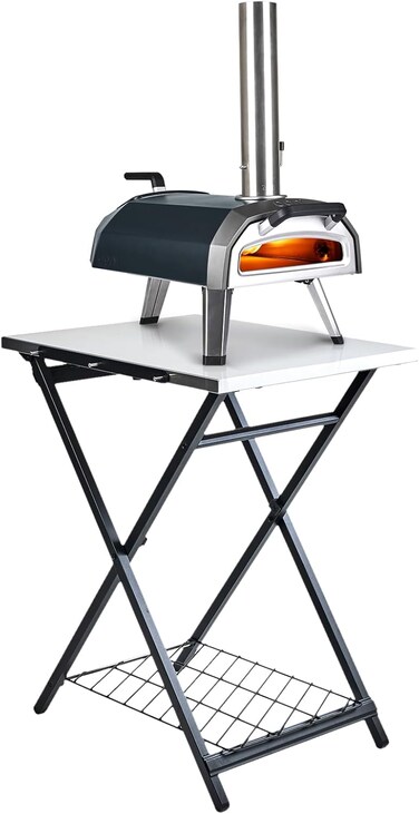 Ooni Folding Table - Portable Outdoor Pizza Oven Table - Foldable Outdoor Stainless Steel Table