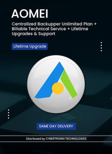 AOMEI Centralized Backupper Unlimited Plan +Billable Technical Service+Lifetime Upgrades &amp; Support    Lifetime Upgrade   Digital License   SAME DAY DELIVERY