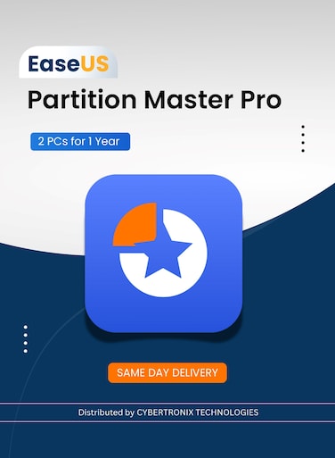EaseUS Partition Master Pro   2 PCs for 1 Year   Digital License   SAME DAY DELIVERY