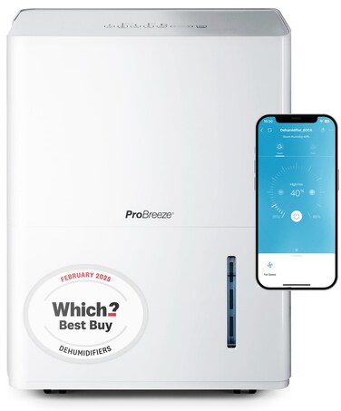 Pro Breeze 30L Smart Dehumidifier with Wi-Fi App, 24h Timer &amp; Child Lock, Continuous Drainage Hose, 45dB Home Moisture Absorber, Supports Alexa, Covers Spaces up to 73m&sup2;