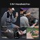 JISULIFE Portable Handheld Fan 5 IN 1, 100 Speed, 9000mAh Max 25 Hrs Mini Fan Rechargeable 18W Power Bank with Flashlight, Ultra Motor, Metal Shell Multi-Function Travel Gifts for Women Men-Brown