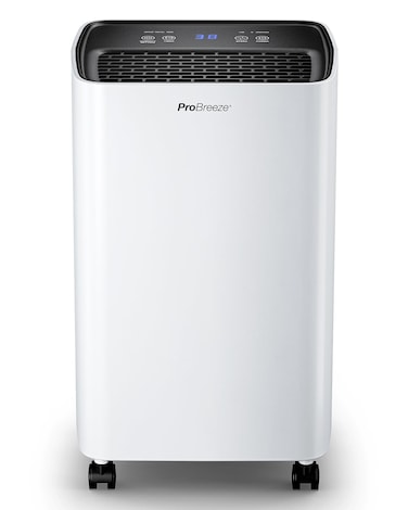 Pro Breeze 6L Compressor Dehumidifier with 2L Water Tank, Laundry Drying &amp; Automatic Humidity Sensor - Portable Mould Remover with 24-Hour Timer for Damp, Black Mould and Condensation