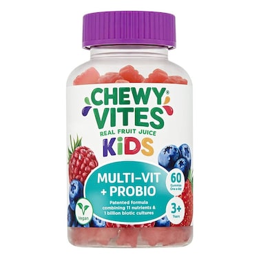 Chewy Vites Multivit + Probio Kids Multivitamin &amp; Probiotic Gummies, Pack of 60's