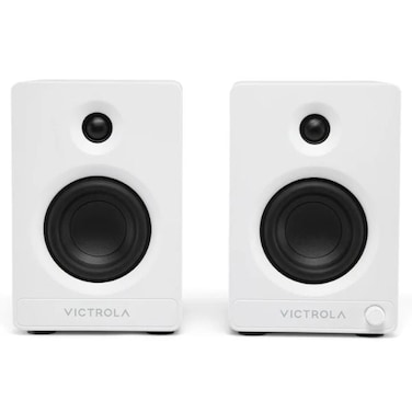 Victrola Tempo Bluetooth Bookshelf Speakers Pair - White
