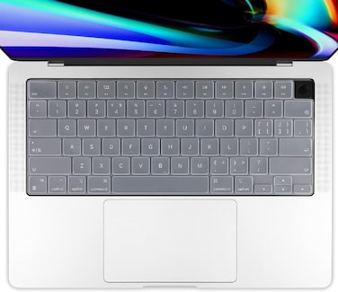 US Layout Clear Silicone Keyboard Cover for MacBook Air 13.6" &amp;15" M2/M3 A2681/A3113,M2/M3 A2941/A3114, 2023-2021 MacBook Pro 14" &amp; 16" A2918/A2992/A2442/A2779/A2991/A2485/A2780, Skin Clear