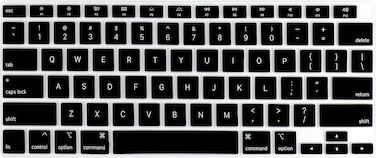 US Layout English language Silicone Keyboard Cover Skin For MacBook Air 13" 2020 With Touch ID Model:- A2179/A2337 M1 Chip, Keyboard Accessories" Black