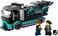 LEGO City Race Car and Car Carrier Truck Toy, Vehicle and Transporter Building Set for 6 Plus Year Old Boys &amp; Girls with Adjustable Loading Ramp, Racer and Driver Minifigures, Fun Gift for Kids 60406