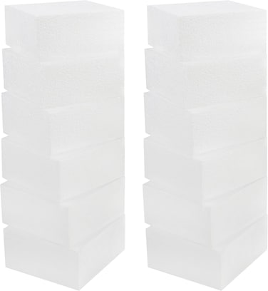 CRAFT MAGIC 12pcs Craft Foam Block   10x10x5cm   Rectangle Polystyrene Foam   Thermocol   Styrofoam   for Art Sculpting   Flower Arrangements   Modeling   DIY Arts and Crafts   School office home