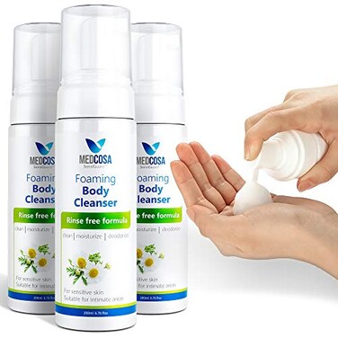 Medcosa No Water Body Wash Full Body Cleansing Foam For Adults And Elderly Care, Rinse Free, Waterless Body Wash For People, Wipe Away Cleanser (3 Bottles)