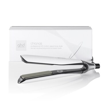 ghd Chronos Styler ― 1" Flat Iron Hair Straightener, 3X Faster HD Motion-Responsive Styler for One Stroke High-Definition Results that Last 24hrs, 85% More Shine, 2X Less Frizz, No Heat Damage - White