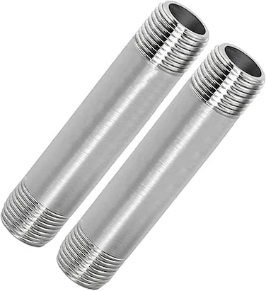 AL ARQAM Stainless Steel Nipple Pipe Fitting 1X4"  NPT Male Thread Cast Pipe Fittings 4" 100mm Length Pack of 2
