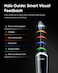 MySmile MS-D59 Button-Free Sonic Electric Toothbrush with Pressure Sensor and Visual Light Ring, Rechargeable Travel Tooth Brushes for Adults, 3 Brush Heads Included, Glacier Noir