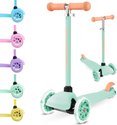 Boldcube Teeny , 3 Wheel Scooter For Kids Ages 2-6 Years , Flashing Wheels , Height Adjustable 53 To 70 cm , Toddler Collection