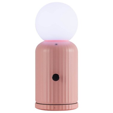Wireless lamp and charger in pink with modern design, combines ambient lighting and convenient device charging for home d&eacute;cor spaces