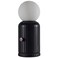 Wireless lamp and charger with modern design in black, combines lighting and device charging for home or office spaces, suitable for contemporary d&eacute;cor
