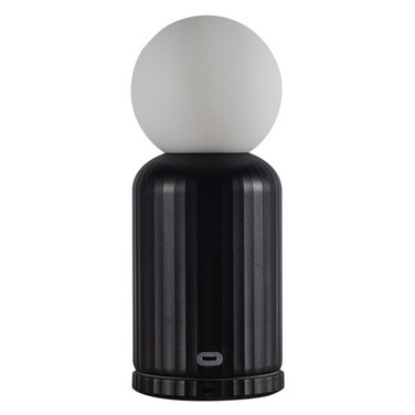 Wireless lamp and charger with modern design in black, combines lighting and device charging for home or office spaces, suitable for contemporary d&eacute;cor