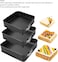3 Piece Square Cheesecake Pan Set &ndash; Carbon Steel Springform Cake Pans with Removable Bottom &amp; Nonstick Coating