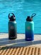 Zahive Stainless Steel Water Bottle 1l with 3 Lids &amp; Bag - Insulated Water Bottle with Straw - 1000ml Double Wall Thermos Flask for Travel Hot &amp; Cold Drinks, Sports, Gym, Leak Proof (32oz, Blue Black)