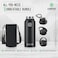 Zahive Stainless Steel Water Bottle 1l with 3 Lids &amp; Bag - Insulated Water Bottle with Straw - 1000ml Double Wall Thermos Flask for Travel Hot &amp; Cold Drinks, Sports, Gym, Leak Proof (32oz, Black)