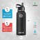 Zahive Stainless Steel Water Bottle 1l with 3 Lids &amp; Bag - Insulated Water Bottle with Straw - 1000ml Double Wall Thermos Flask for Travel Hot &amp; Cold Drinks, Sports, Gym, Leak Proof (32oz, Black)