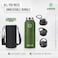 Zahive Stainless Steel Water Bottle 1l with 3 Lids &amp; Bag - Insulated Water Bottle with Straw - 1000ml Double Wall Thermos Flask for Travel Hot &amp; Cold Drinks, Sports, Gym, Leak Proof (32oz, Army Green)