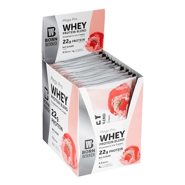 Born Winner, Whey Sachet, Strawberry Ice Cream, Box of 12