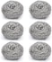 Stainless Steel Scouring Pads &ndash; Heavy-Duty Metal Scrubbers for Cast Iron, Dishes, Pots, Pans, Grills &amp; Kitchen Cleaning &ndash; Rust-Resistant, Ultra-Strong Scrub Sponge (6-Pack)