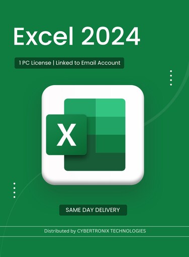 Microsoft Excel 2024   1 PC License   Linked to Email Account   Digital License   SAME DAY DELIVERY