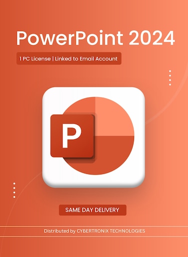 Microsoft PowerPoint 2024   1 PC License   Linked to Email Account   Digital License   SAME DAY DELIVERY