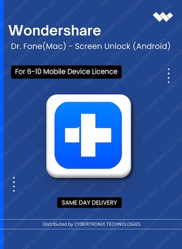 Wondershare Dr.Fone(Mac)- Screen Unlock (Android)   6-10 Mobile Device   Digital License   Same Day Delivery