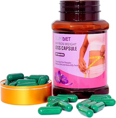 SLIM DIET Saffron Weight Loss Capsules &ndash; 60 Natural Fat Burning Capsules for Men &amp; Women   Appetite Suppressant, Belly Fat Burner, Energy &amp; Metabolism Booster   Herbal Slimming Supplement