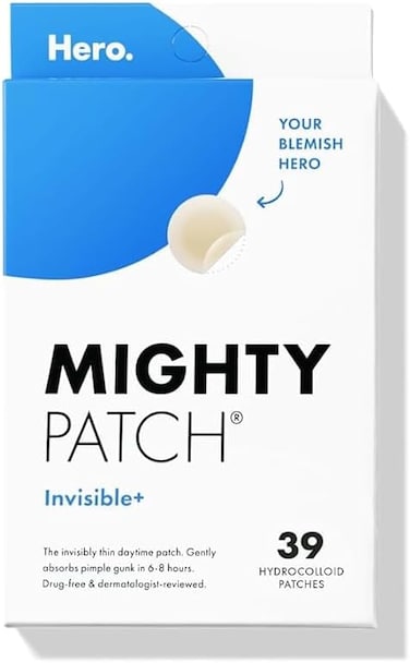 Mighty Patch Invisible+ by Hero Cosmetics &ndash; Ultra-Thin Hydrocolloid Acne Patches, 39 Count
