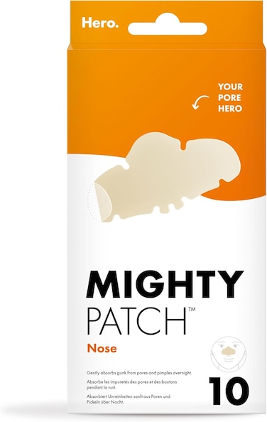Hero Mighty Patch Nose &ndash; Hydrocolloid Nose Patches for Clogged Pores &amp; Pimples, Box of 10