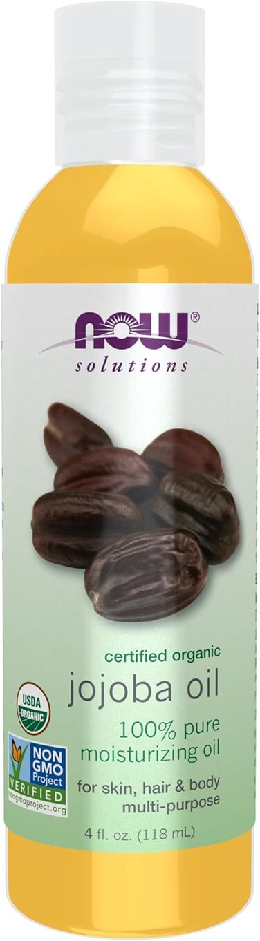 NOW Solutions Organic Jojoba Oil, Multi-Purpose Moisturizing Oil for Face, Hair &amp; Body, 4 fl oz