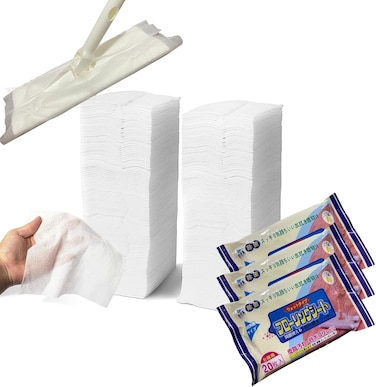 Zalcoon Wet Mop Refills Sweeper, Disposable Dusting Cloth Wet Sweeping Refills Mop Pads Floor Cloth Refills Electrostatic Cloths, 29cm X 21cm, 60 Count