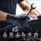 Zalcoon Black Nitrile Gloves, Heavy Duty Industrial Disposable Gloves Latex Free, Powder Free, Mechanic Gloves, Diamond Texture (1Pack X 100 Pieces) - Medium