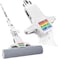 Zalcoon Rainbow Cotton Sponge Mop 13 Inch, Self Squeeze Super Absorbent PVA Sponge Heads, Automatic Sponge Release System, Household Cleaning Tool For Kitchen, Tiles, Multi-Surface Hard Floors