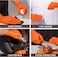 Zalcoon Diamond Texture Orange Nitrile Gloves 8Mil, 30cm, 12 Inch Long, Heavy Duty Industrial Disposable Gloves Latex Free, Powder Free, Mechanic Gloves