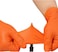 Zalcoon Diamond Texture Orange Nitrile Gloves 8Mil, 30cm, 12 Inch Long, Heavy Duty Industrial Disposable Gloves Latex Free, Powder Free, Mechanic Gloves