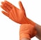 Zalcoon Diamond Texture Orange Nitrile Gloves 8Mil, 30cm, 12 Inch Long, Heavy Duty Industrial Disposable Gloves Latex Free, Powder Free, Mechanic Gloves