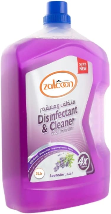 منظف الارضيات القوي المضاد للبكتيريا سعة 3 لتر من زالكون مع تنظيف قوي 4 مرات برائحة اللافندر، منظف سائل فابريز متعدد الاغراض للمنزل وغير سام لتنظيف الارضيات الخشبية الصلبة